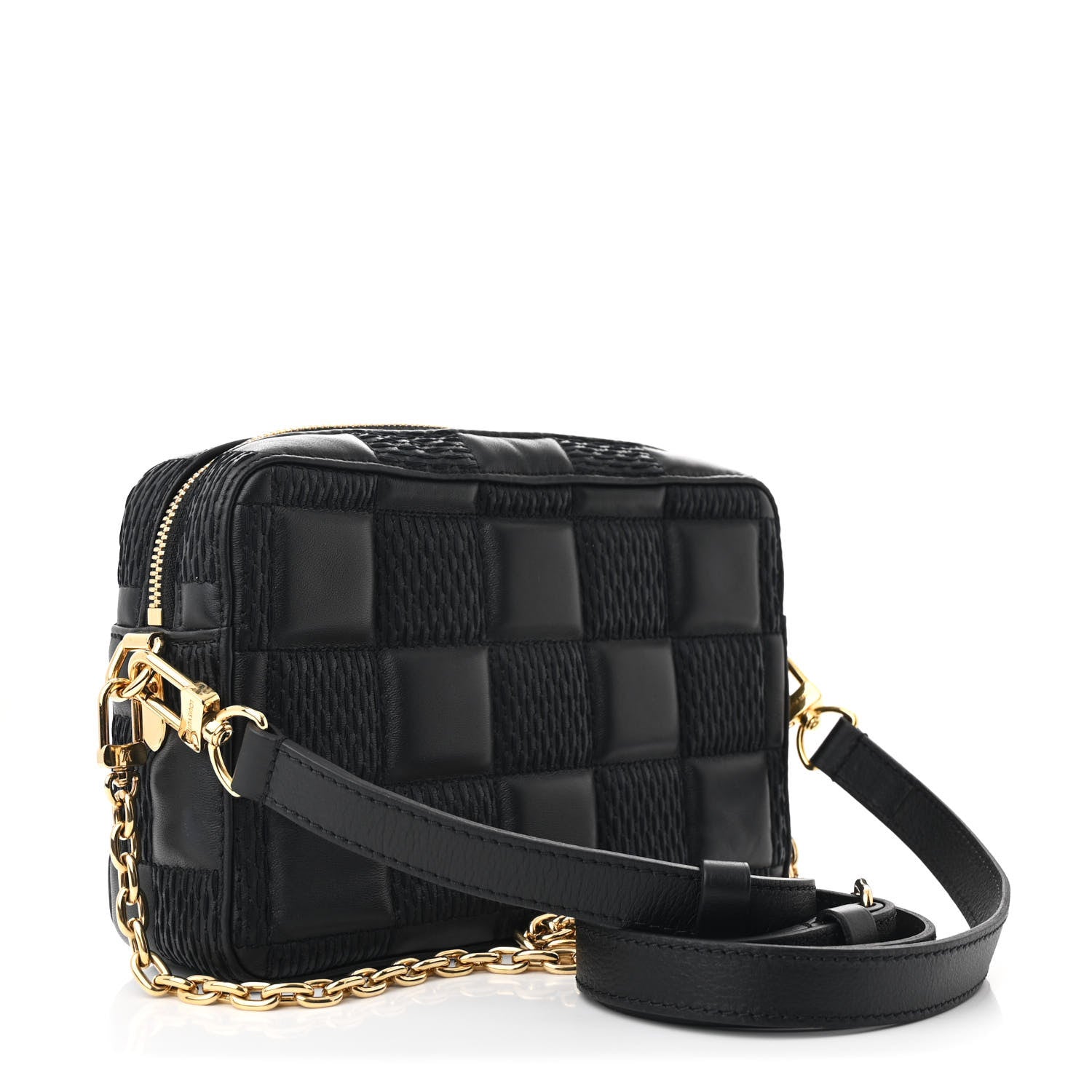 Louis Vuitton Lambskin Damier Quilt Troca PM Black 3 of 10