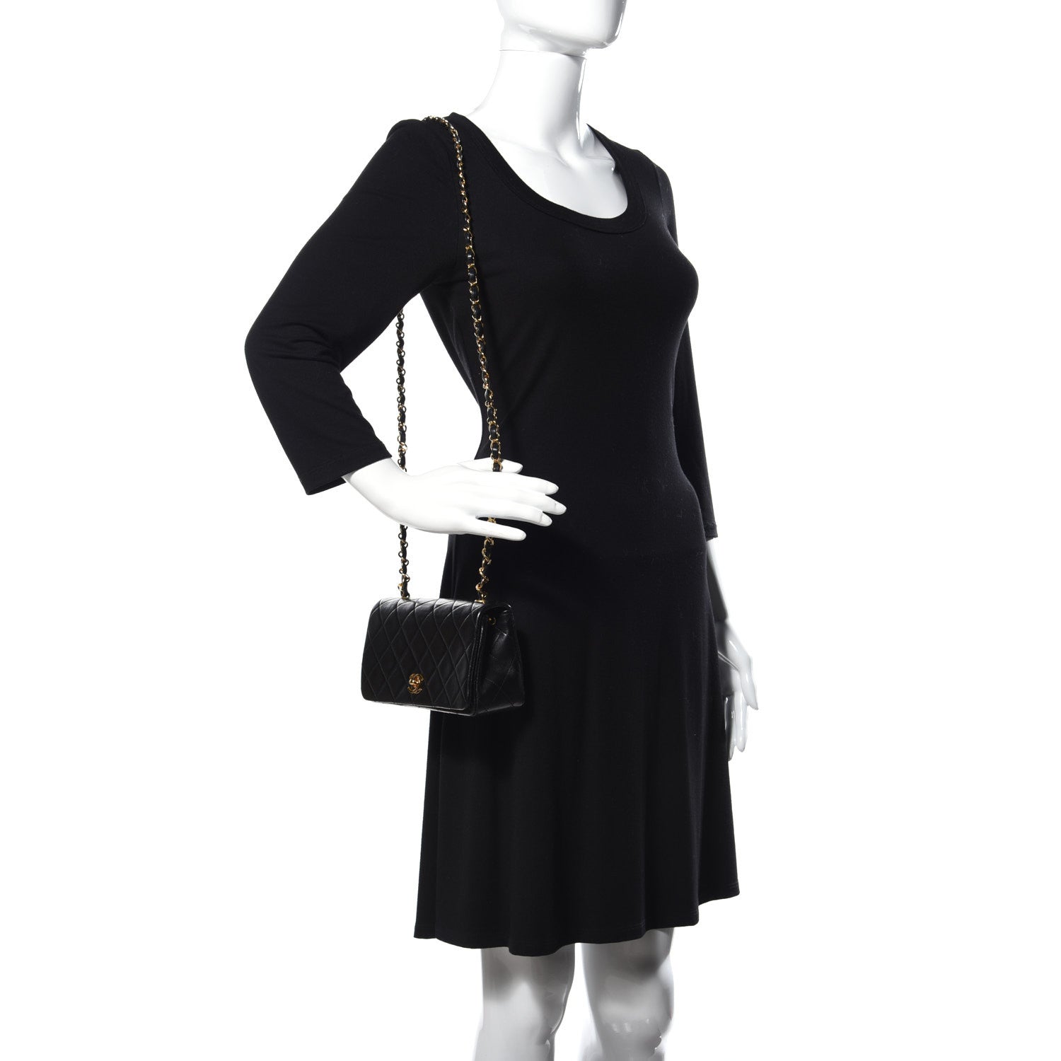 Chanel Lambskin Quilted Mini Flap Black 2 of 16