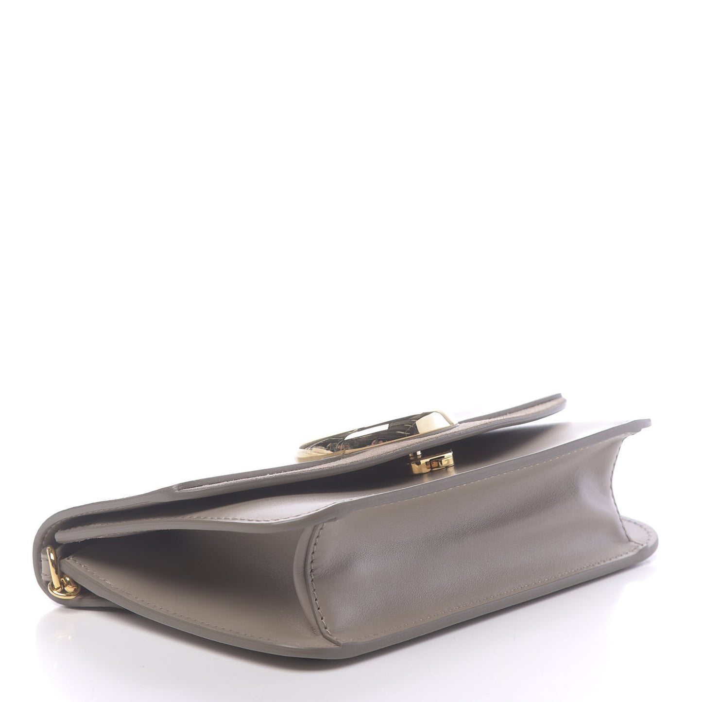 Calfskin Suede C Clutch With Chain Motty Grey