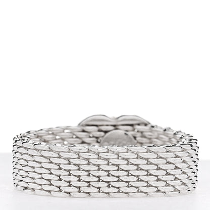 Tiffany Sterling Silver Somerset Mesh Heart Ring 56 7.5 3 of 5
