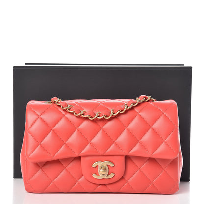 Chanel Lambskin Quilted Mini Rectangular Flap Red 10 of 10