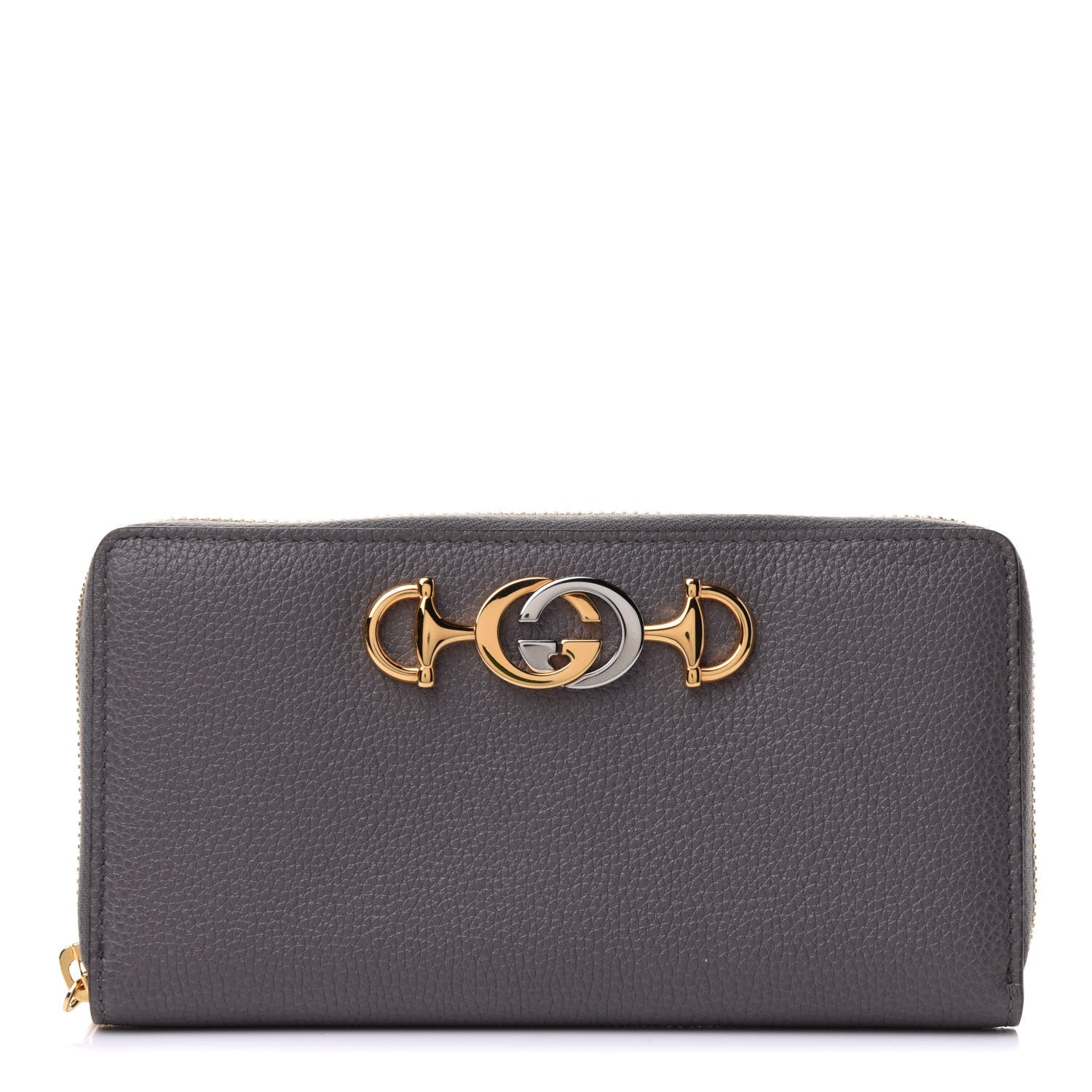 Gucci Grainy Calfskin Zumi Zip Around Wallet Dusty Grey 1 of 10