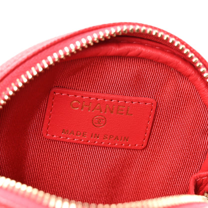 Chanel Caviar Quilted Zip Around Classic Coin Purse Red 6 of 7