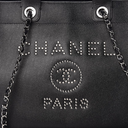 Chanel Caviar Medium Studded Deauville Tote Black 8 of 11