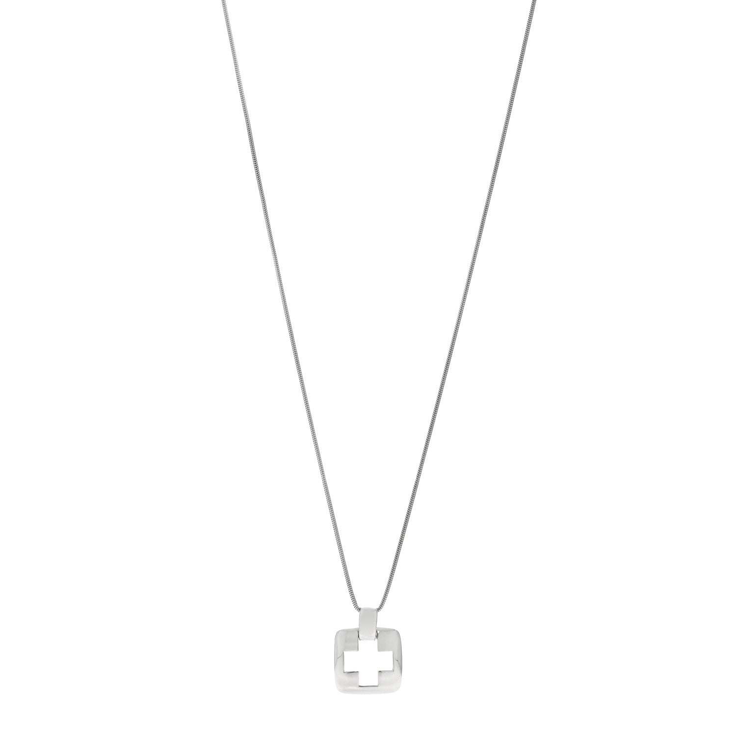 Tiffany Sterling Silver Cross Cutout Pendant Necklace 1 of 4