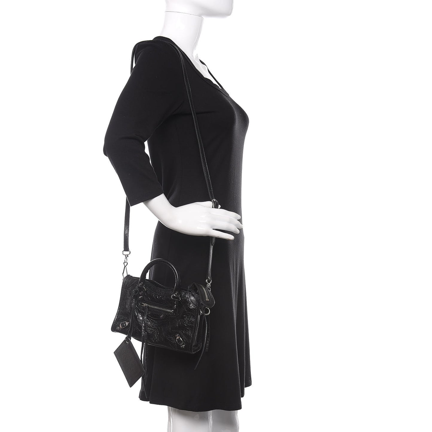 Agneau Classic Silver Hardware Nano City Black
