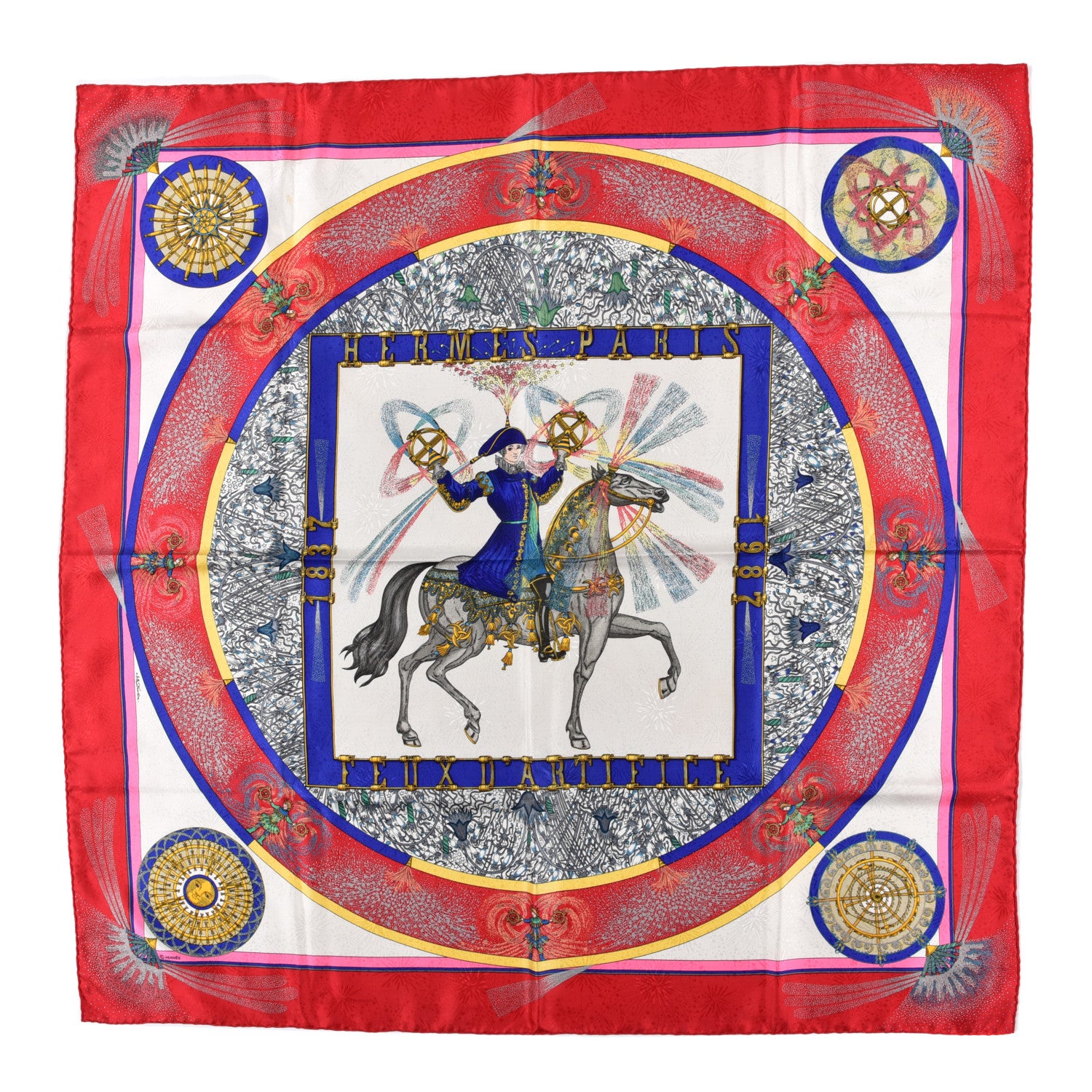 Hermes Silk Feux D'Artifice Scarf 90 1 of 3