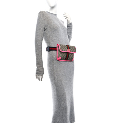Gucci GG Supreme Monogram Web Small Ophidia Belt Bag 100/40 Beige Ebony Fluorescent Fuchsia 2 of 10