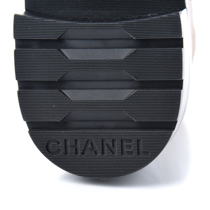 Chanel Lambskin Calfskin Quilted Lace Up Combat Boots 39.5 Light Brown Black 9 of 11