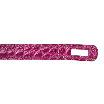 Hermes Shiny Alligator Kelly Longue Wallet Rose Scheherazade 7 of 9