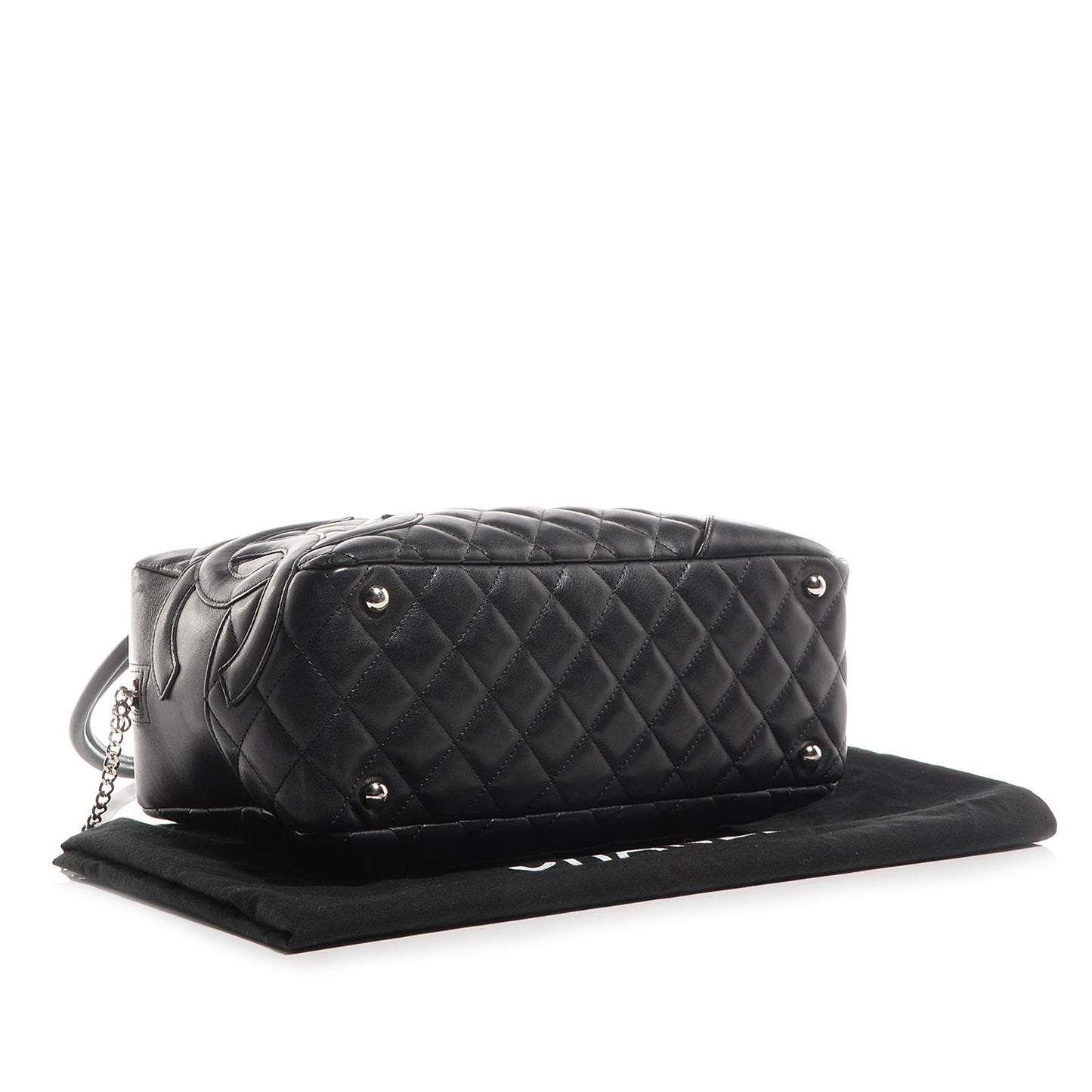 Calfskin Quilted Large Cambon Bowler Pink Black