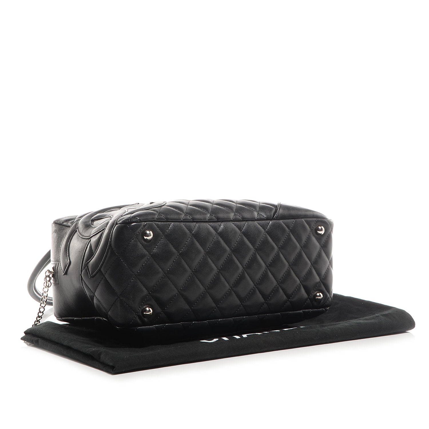 Chanel Calfskin Quilted Large Cambon Bowler Pink Black 4 of 7