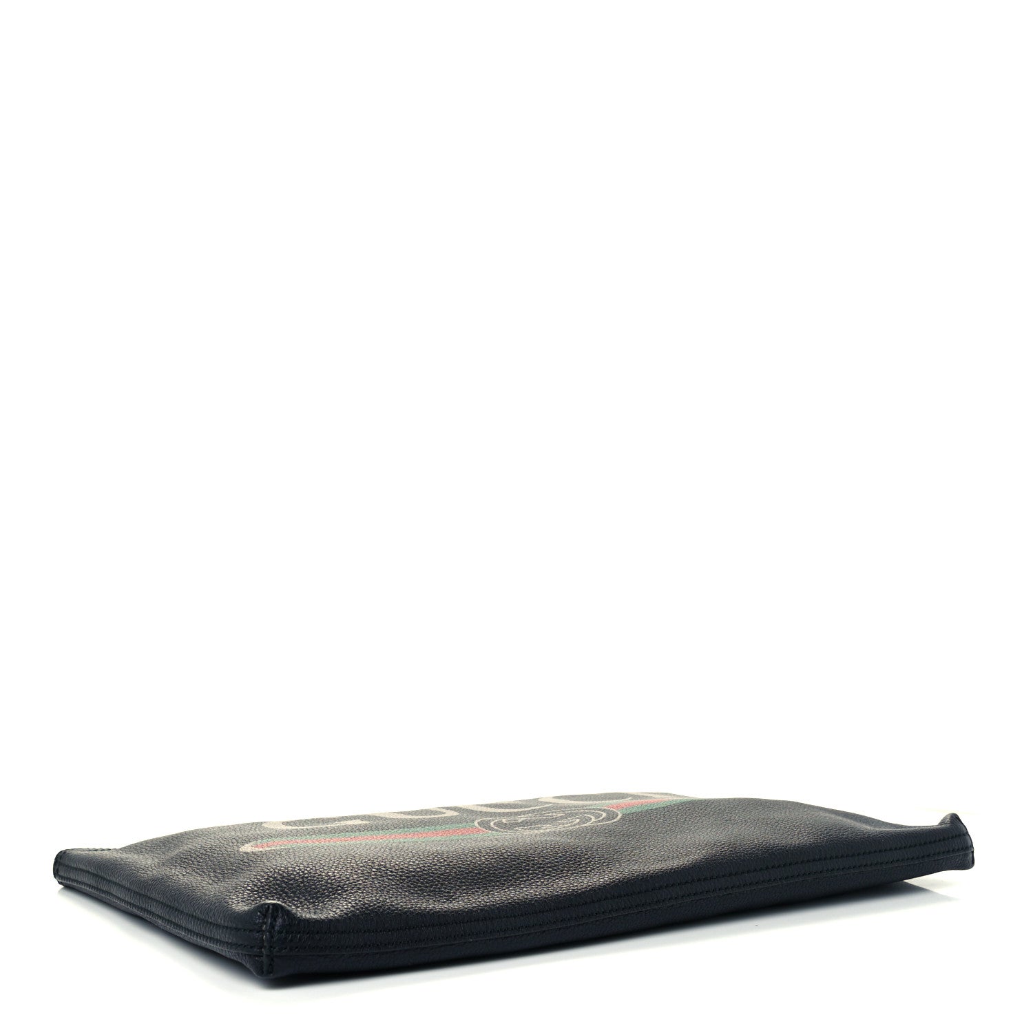 Gucci Pebbled Calfskin Large Logo Portfolio Clutch Black 4 of 11