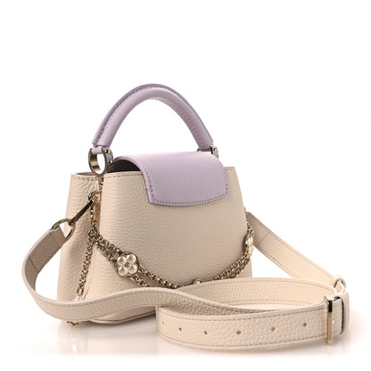 Louis Vuitton Taurillon Mother of Pearl Flower Chain Capucines Mini Quartz Misty 3 of 11