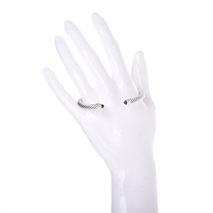David Yurman Sterling Silver 14K Yellow Gold Garnet 5mm Cable Classics Petite Color Bracelet 2 of 5