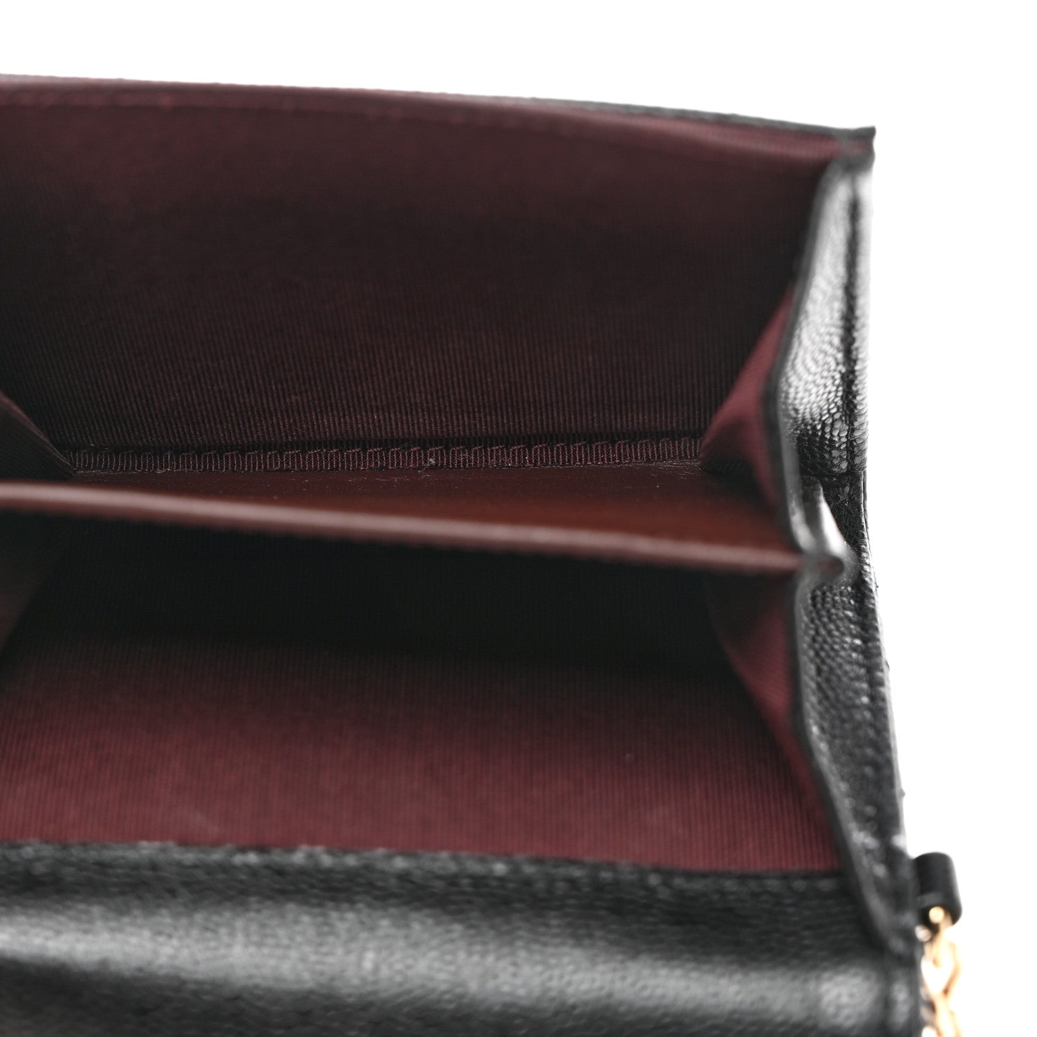 Chanel Caviar Quilted Flap Card Holder Chain Wristlet Black 5 of 9