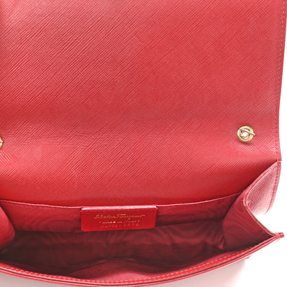 Salvatore Ferragamo Hammered Calfskin Mini Miss Vara Bow Chain Bag Red 5 of 9
