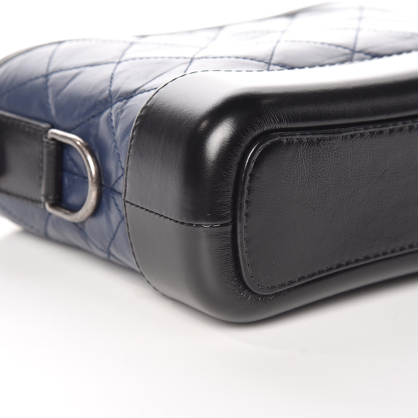 Aged Calfskin Quilted Small Gabrielle Hobo Navy Black
