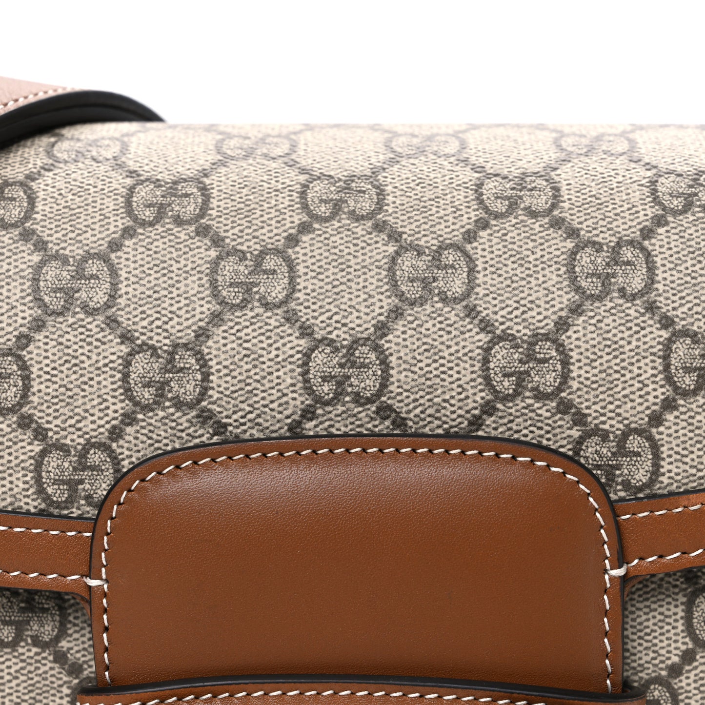 GG Supreme Monogram Horsebit 1955 Soft Small Shoulder Bag Beige Brown