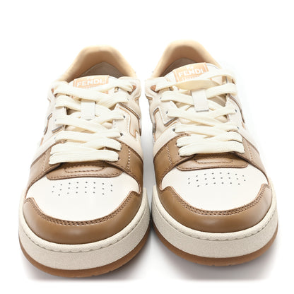 Fendi Vitello Mens Fendi Match Low Top Sneakers 10 Beige Brown 3 of 10