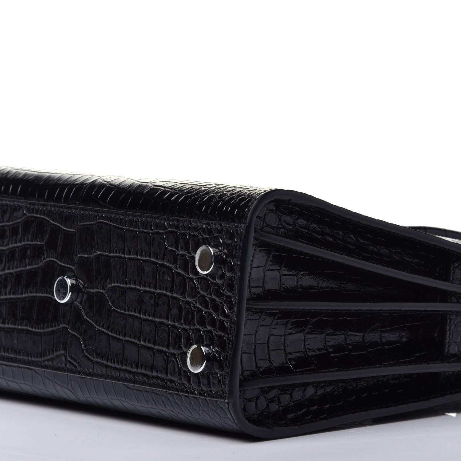 Saint Laurent Calfskin Crocodile Embossed Nano Sac De Jour Black 10 of 10