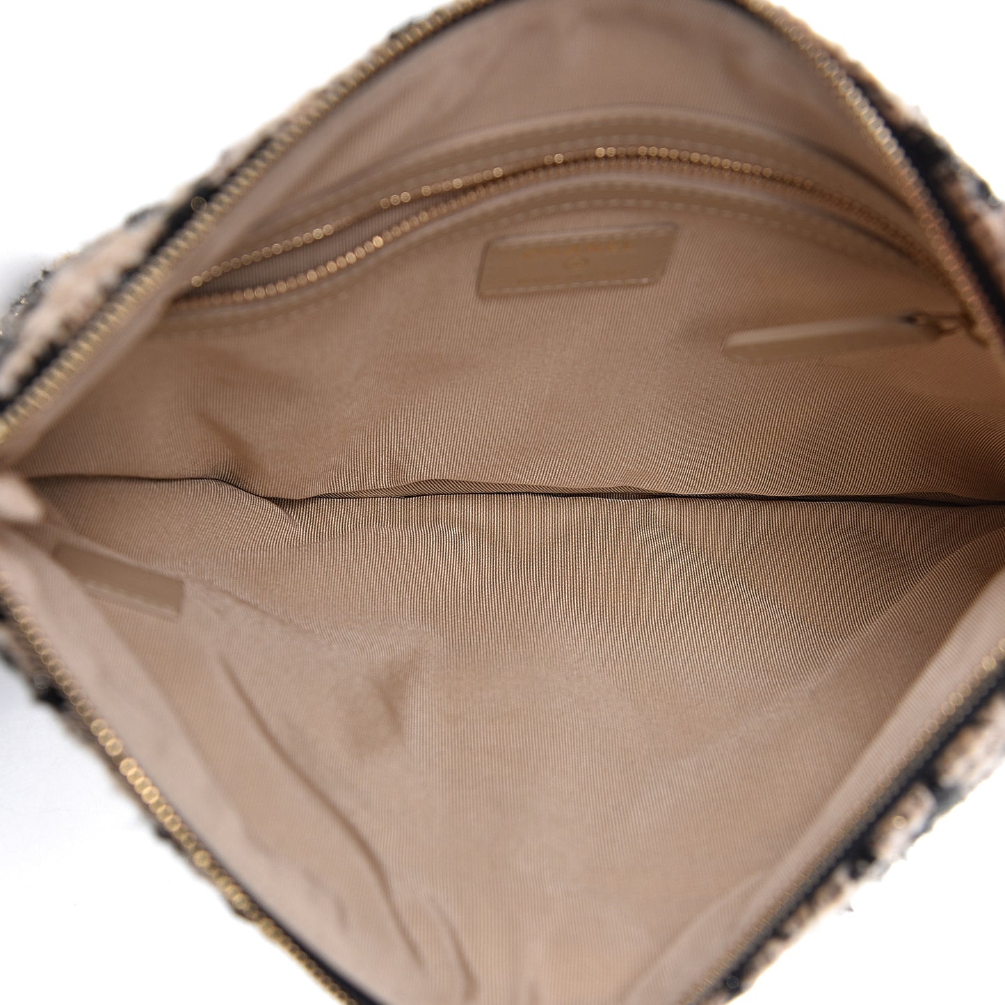 Tweed CC Medium Cosmetic Case Beige Black