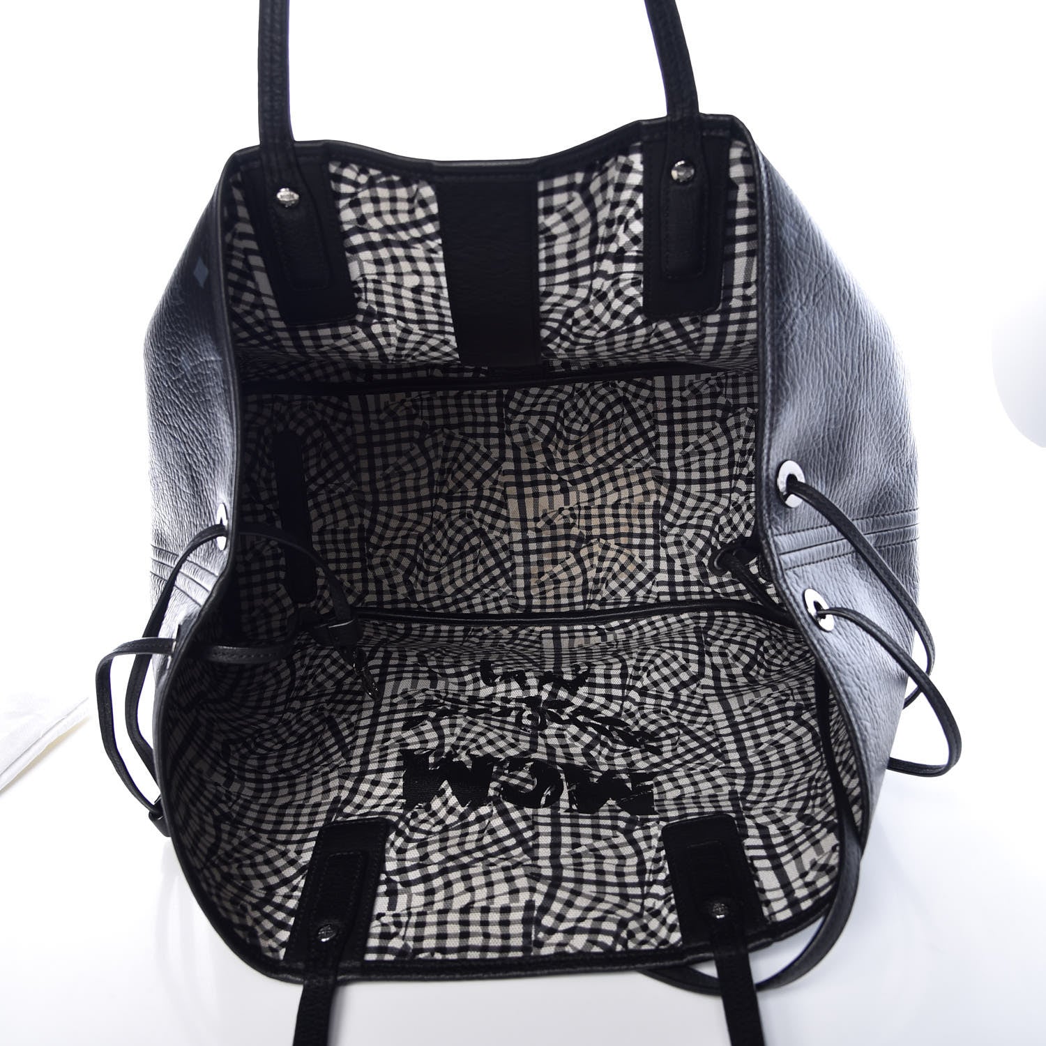 MCM Visetos Large Liz Reversible Shopper Tote Black 8 of 11