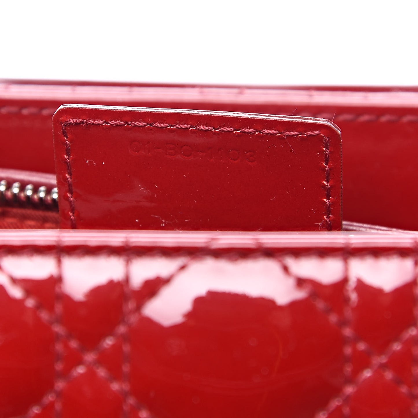 Patent Cannage Medium Lady Dior Red