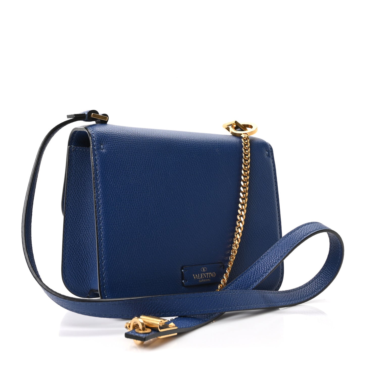 Grainy Calfskin Small VSling Shoulder Bag Blue