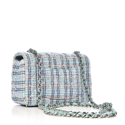 Chanel Quilted Mini Rectangular Flap Blue White 3 of 11