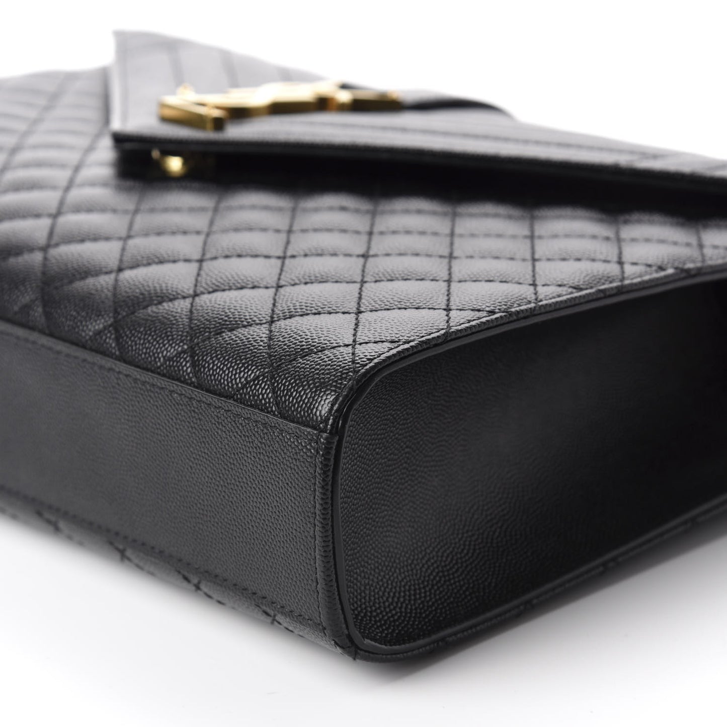 Grain De Poudre Textured Mixed Matelasse Large Triquilt Monogram Satchel Black