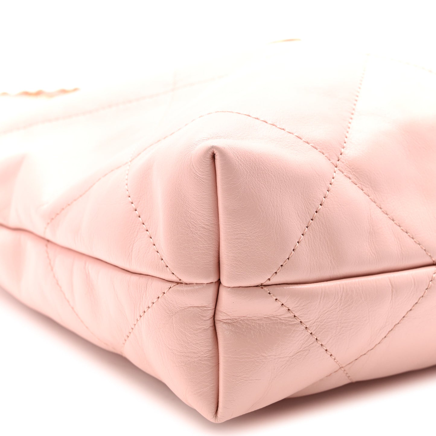 Shiny Calfskin Quilted Small Chanel 22 Light Pink