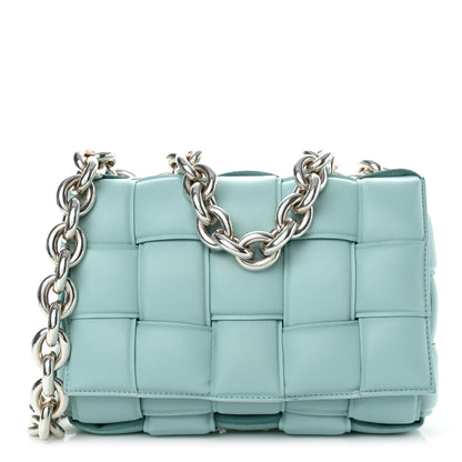 Bottega Veneta Lambskin Maxi Intreccio Padded Chain Cassette Crossbody Bag Spearmint 1 of 9