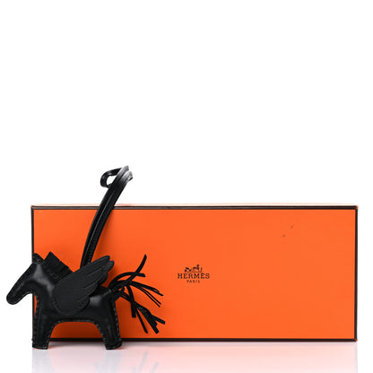Hermes Milo Lambskin Grigri Rodeo Pegase Horse Bag Charm PM So Black 5 of 5