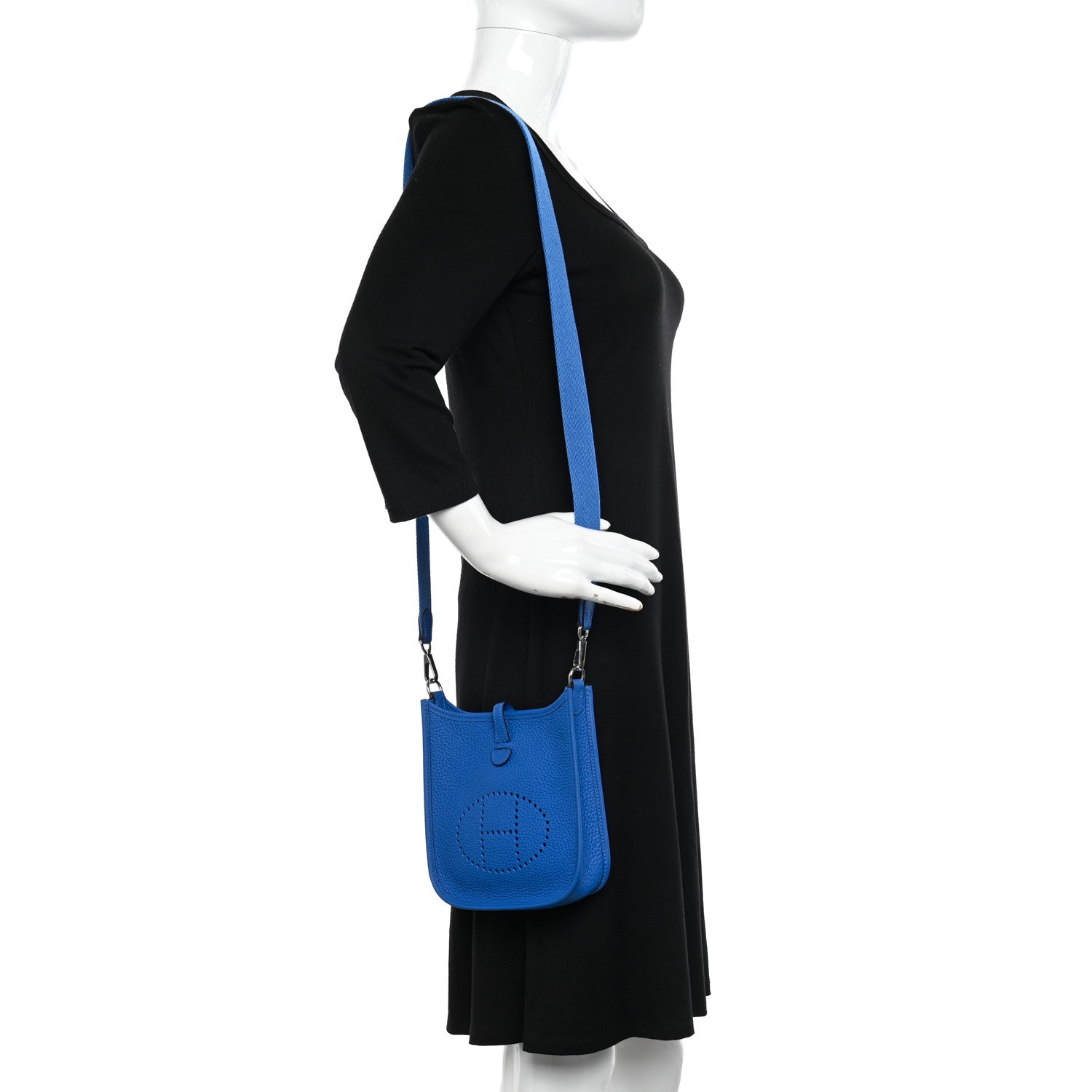 Hermes Taurillon Clemence Evelyne TPM Bleu Zellige 2 of 11