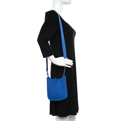 Hermes Taurillon Clemence Evelyne TPM Bleu Zellige 2 of 11