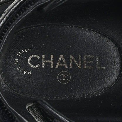 Chanel Grained Calfskin Velcro Dad Sandals 38 Black 8 of 9