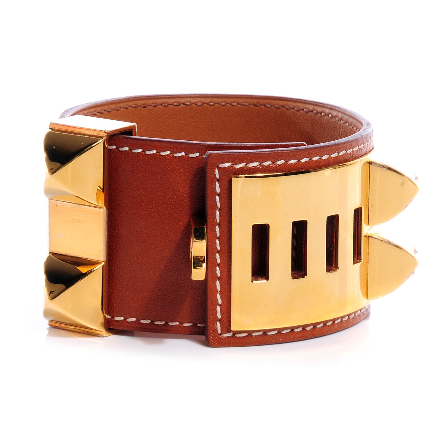 Tadelakt Leather Collier de Chien CDC Bracelet Fauve Small