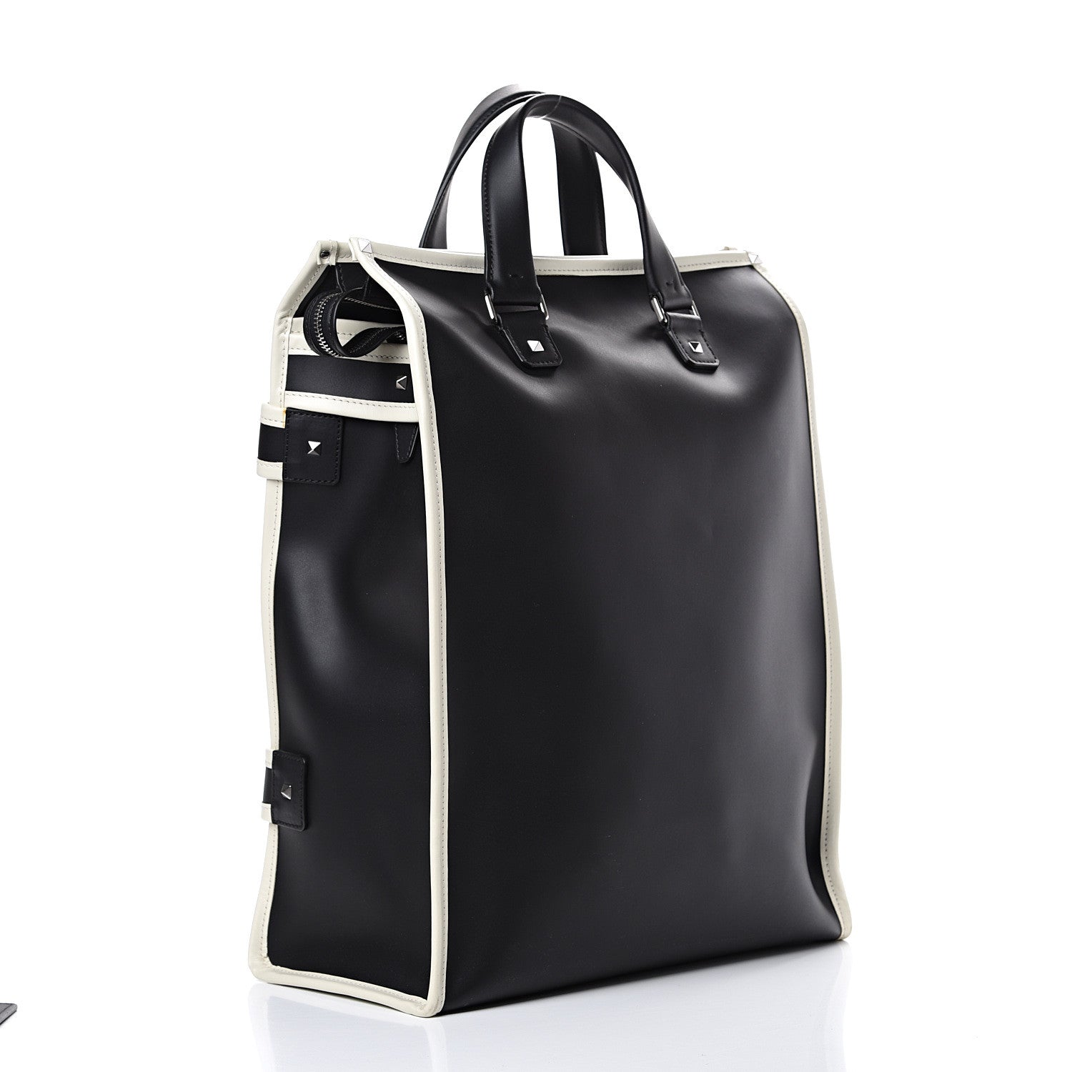 Valentino Garavani Nappa Rockstud Foldable Tote Black 3 of 9