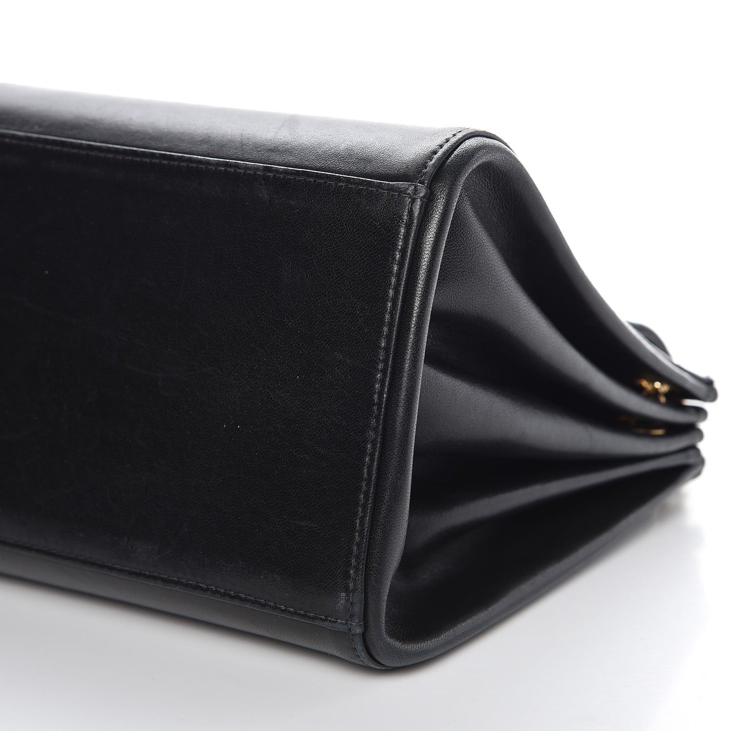 Lambskin Chocolate Bar Accordion Flap Black