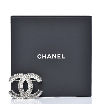 Chanel Baguette Crystal CC Brooch Silver 5 of 5