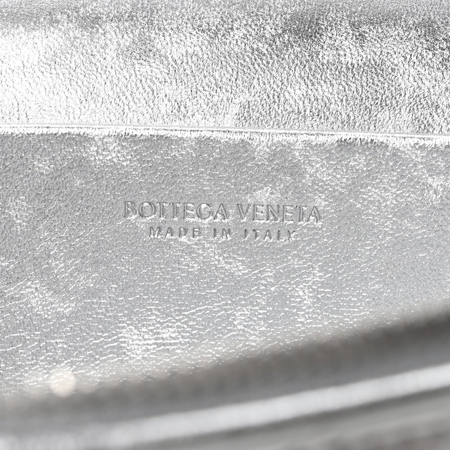 Laminated Nappa Intrecciato Bang Bang Vanity Case Silver