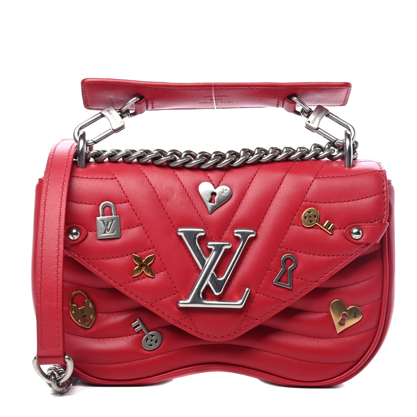 Calfskin Love Lock New Wave Chain PM Red