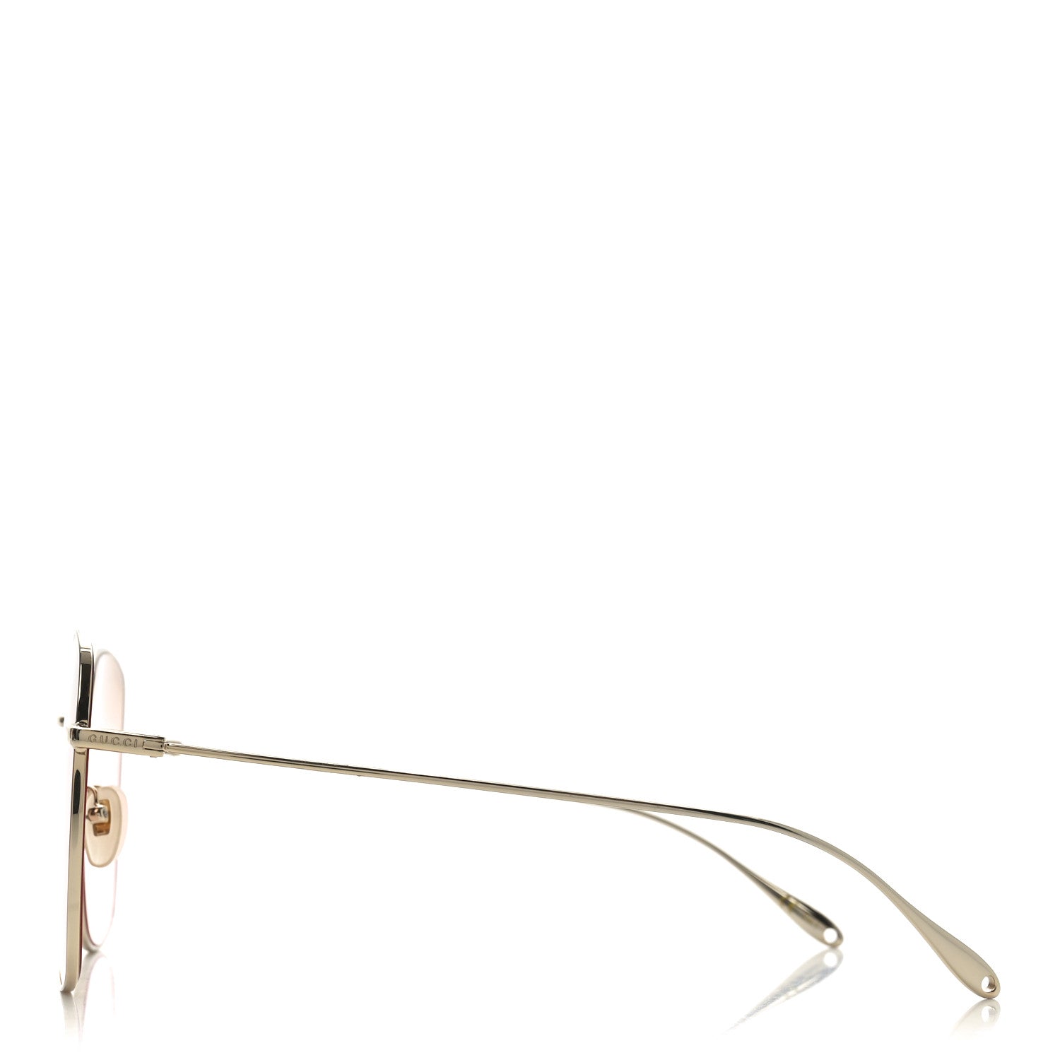 Gucci Metal Fork Square Frame Red Panda Charm Sunglasses GG1031S Pink 3 of 7