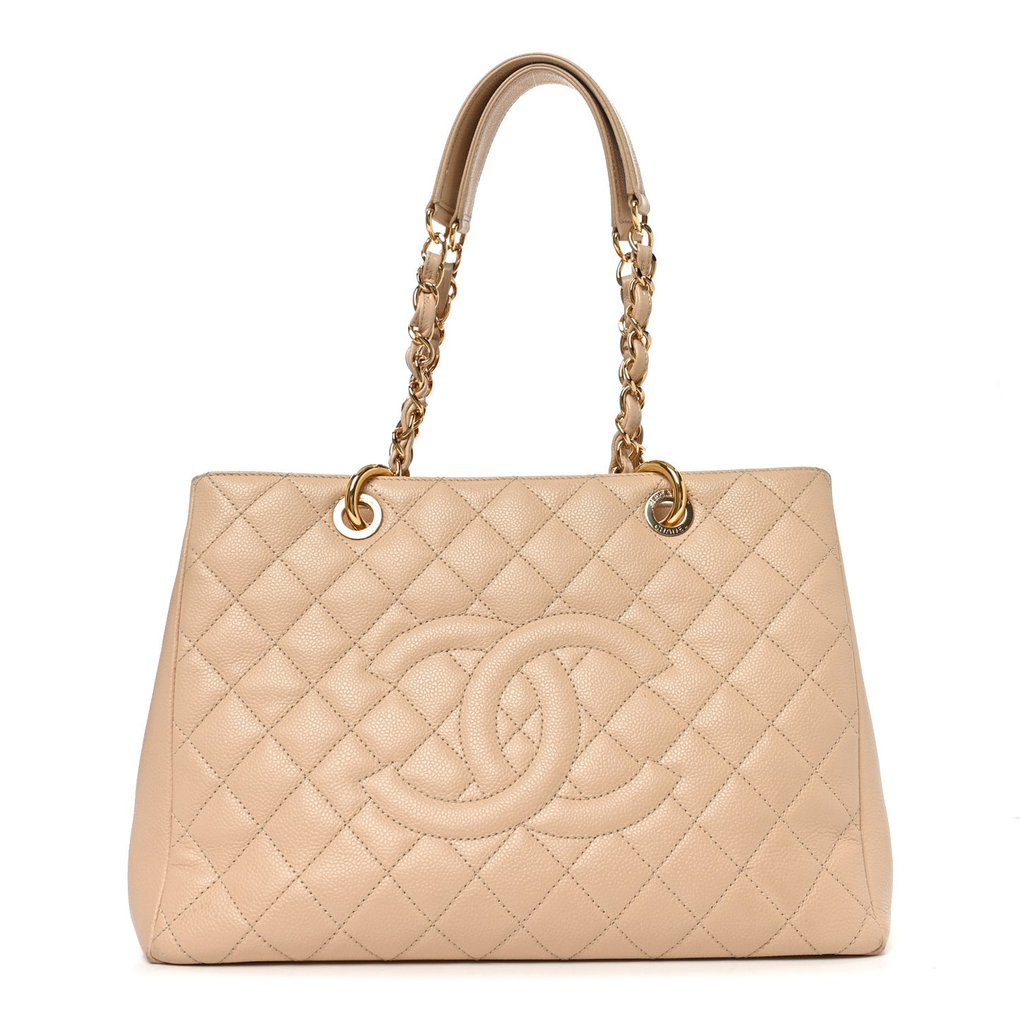 Caviar Quilted Grand Shopping Tote GST Beige Clair