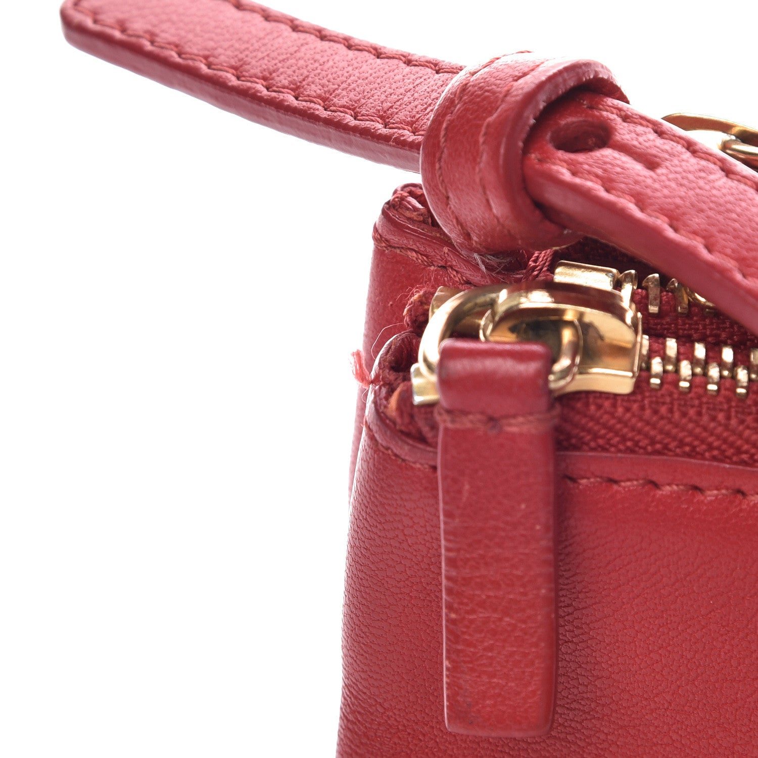 Celine Lambskin Small Trio Crossbody Bag Red 15 of 15