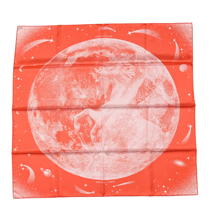 Hermes Silk Double Face Clair De Lune Scarf 90 Orange Gris White 1 of 9