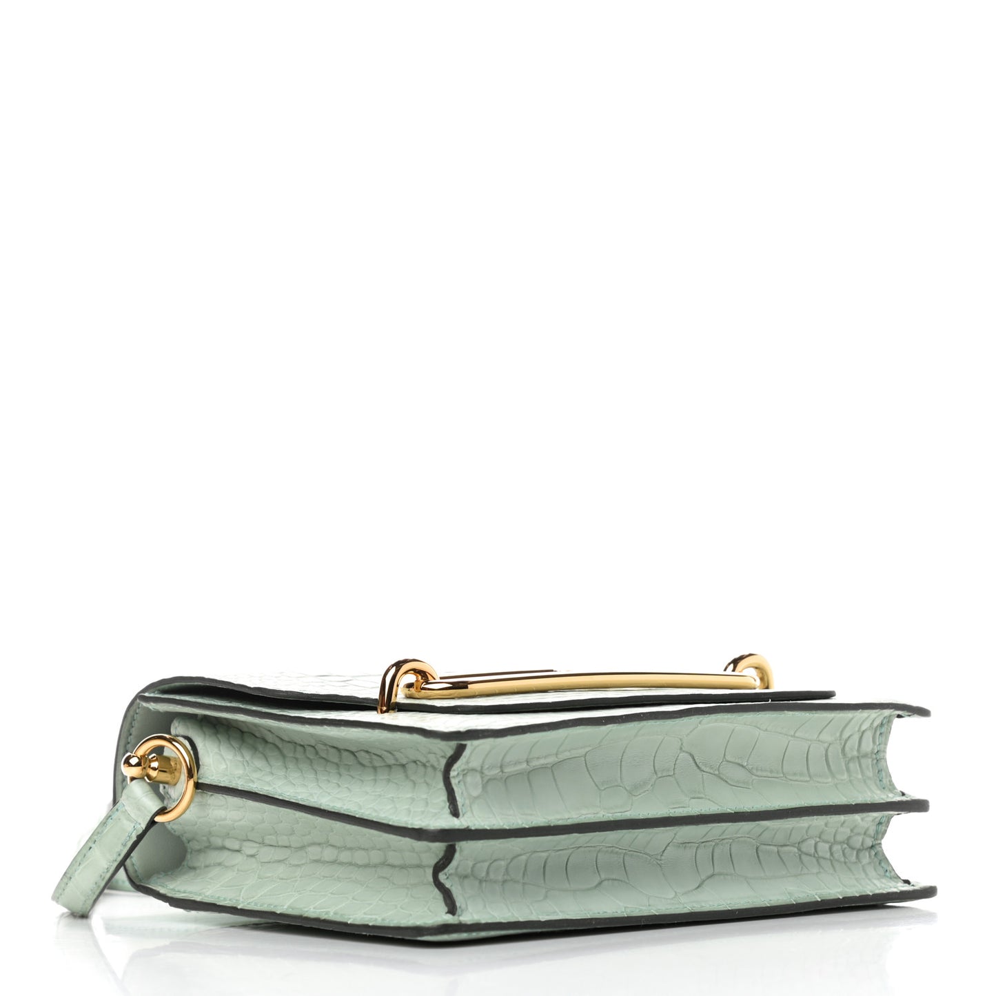 Matte Alligator Mini Sac Roulis Vert D’eau