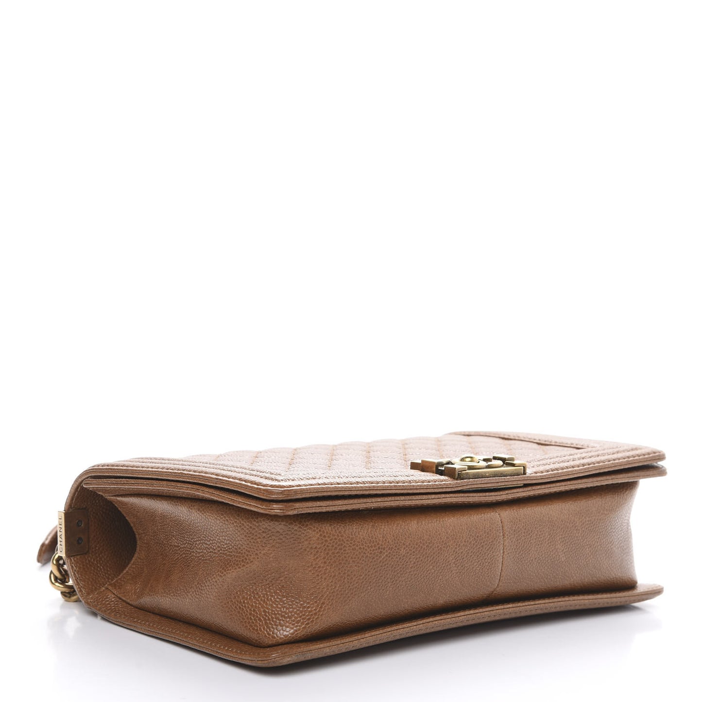 Caviar Quilted New Medium Boy Flap Light Brown