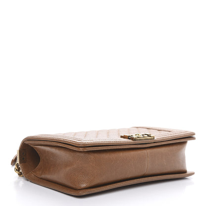 Chanel Caviar Quilted New Medium Boy Flap Light Brown 4 of 15